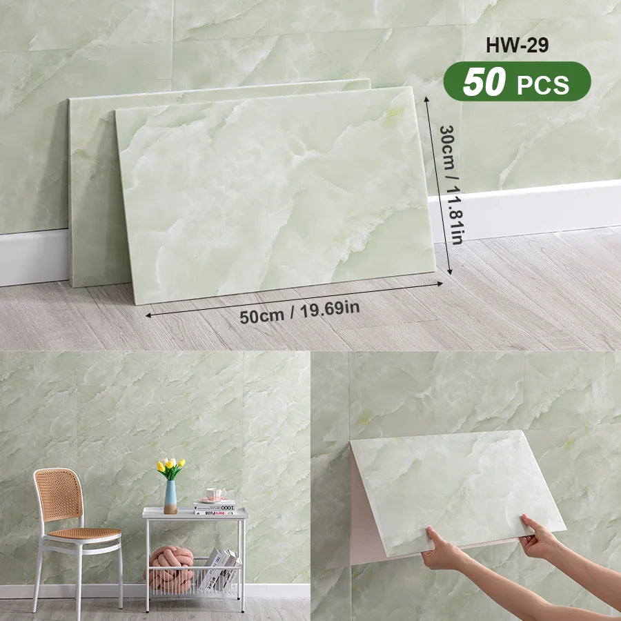 3D Self Adhesive Peel and Stick Wall Tiles 50 Pieces