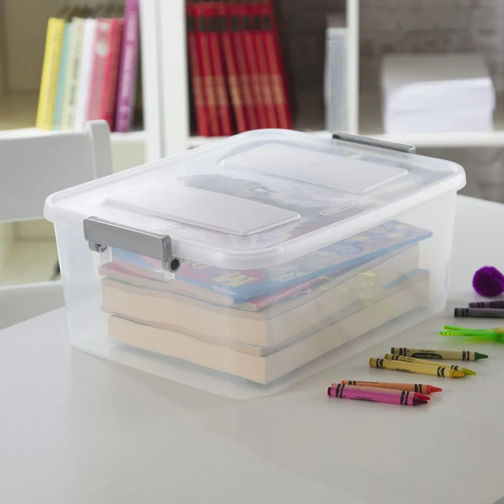 Sterilite 3 Pack Ultra-Durable-Long-Lasting Modular-Latch Storage-Box Organizer System Pro-X