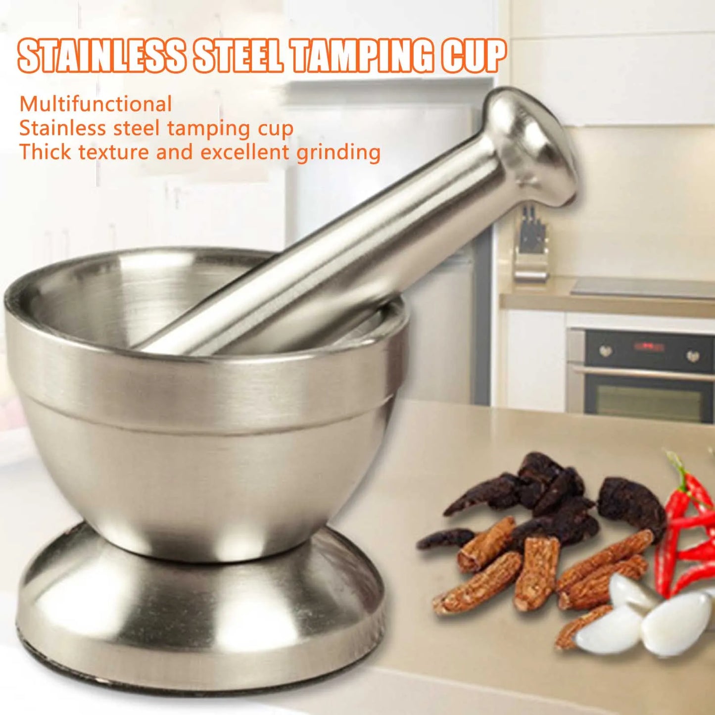 Stainless Steel Mills Mortar and Pestle Set