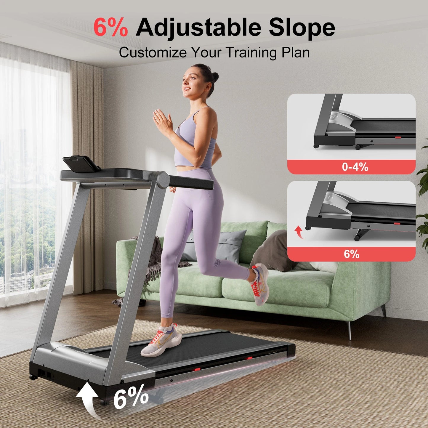 3.5HP Foldable Incline Home Treadmill Walking Pad