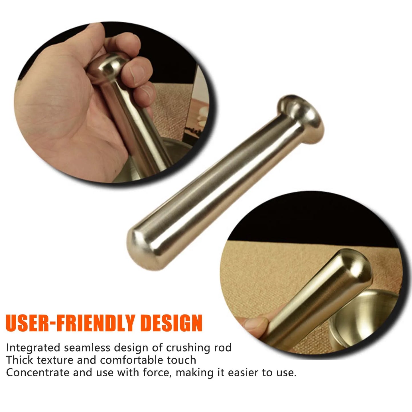 Stainless Steel Mills Mortar and Pestle Set