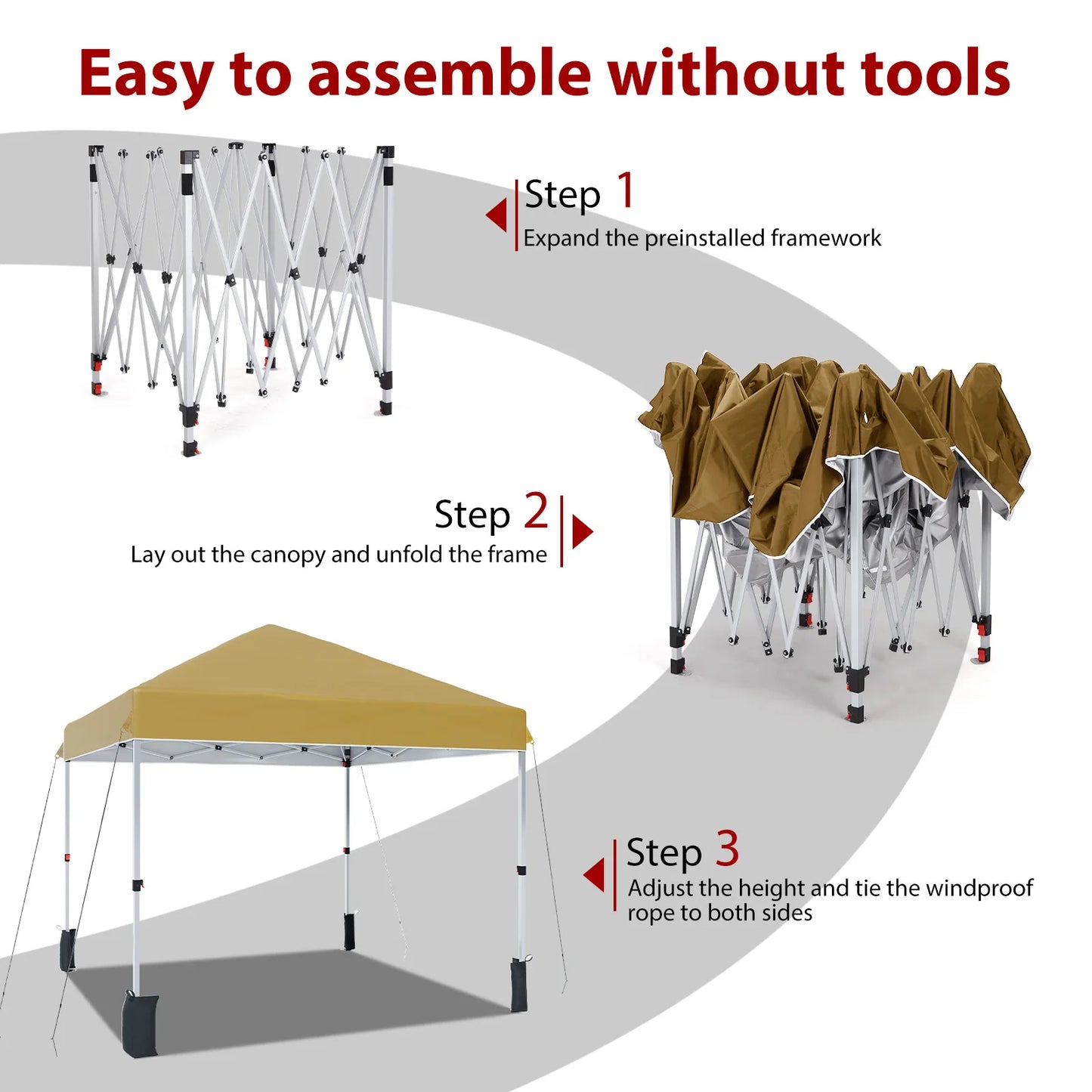10x10ft Center Locking Waterproof Canopy Tent for 5-8 People