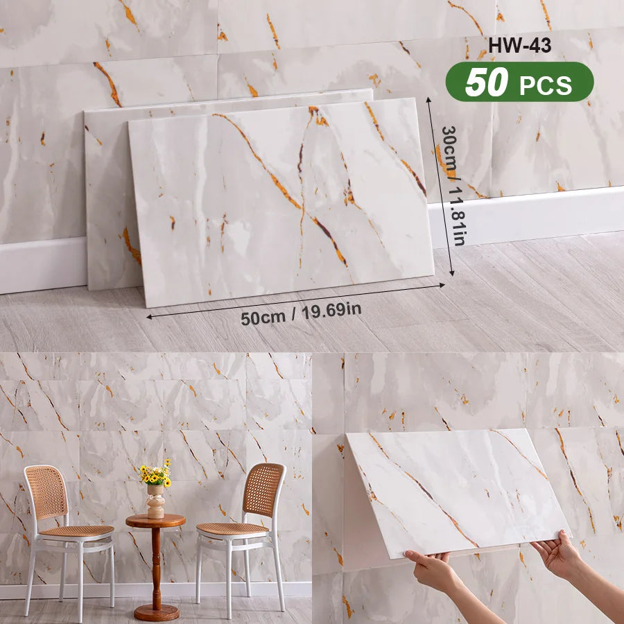 3D Self Adhesive Peel and Stick Wall Tiles 50 Pieces