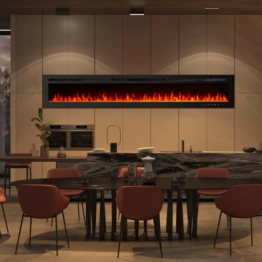 Recessed and Wall Mounted Fireplace Fire Place with Timer