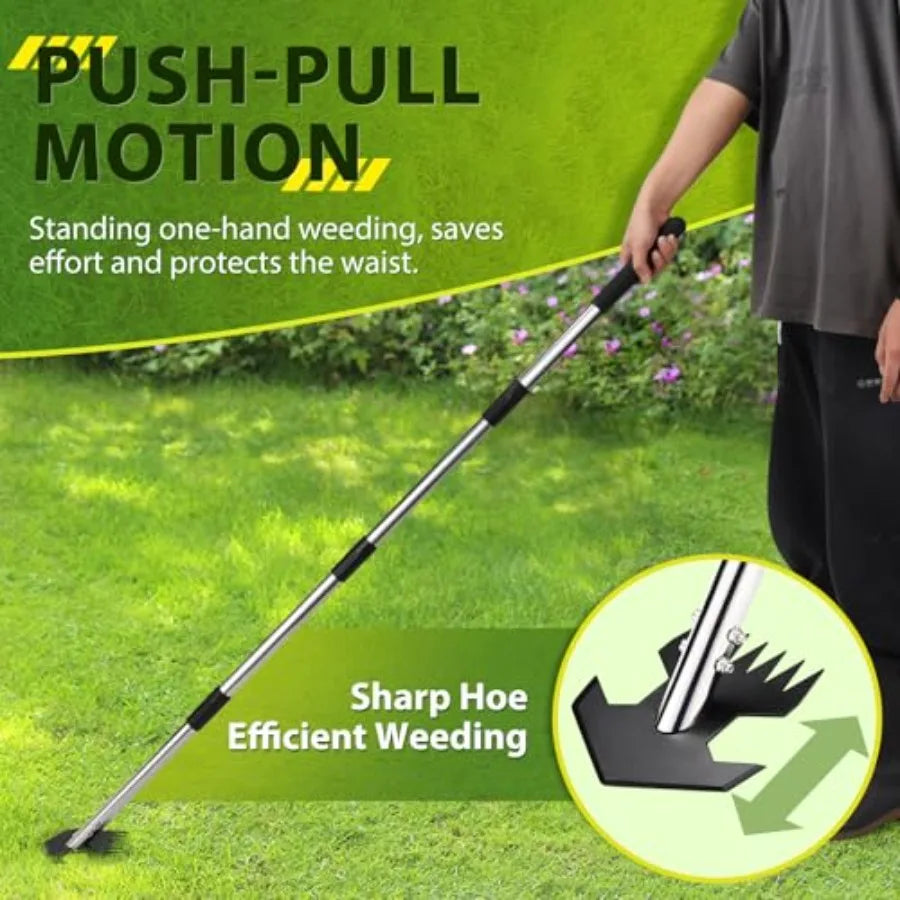 Hoe Garden Tool Scuffle Garden Hoe for Weeding with 3060 Inch Steel Long Handle Dual Use Sharp Gardening Hula Hoe Adjusta