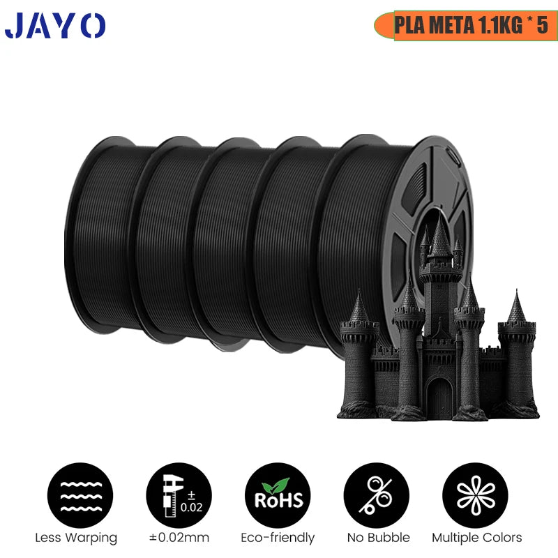 JAYO PLA/PETG/ABS/TPU/PLA plus/PLAMeta 5 Rolls