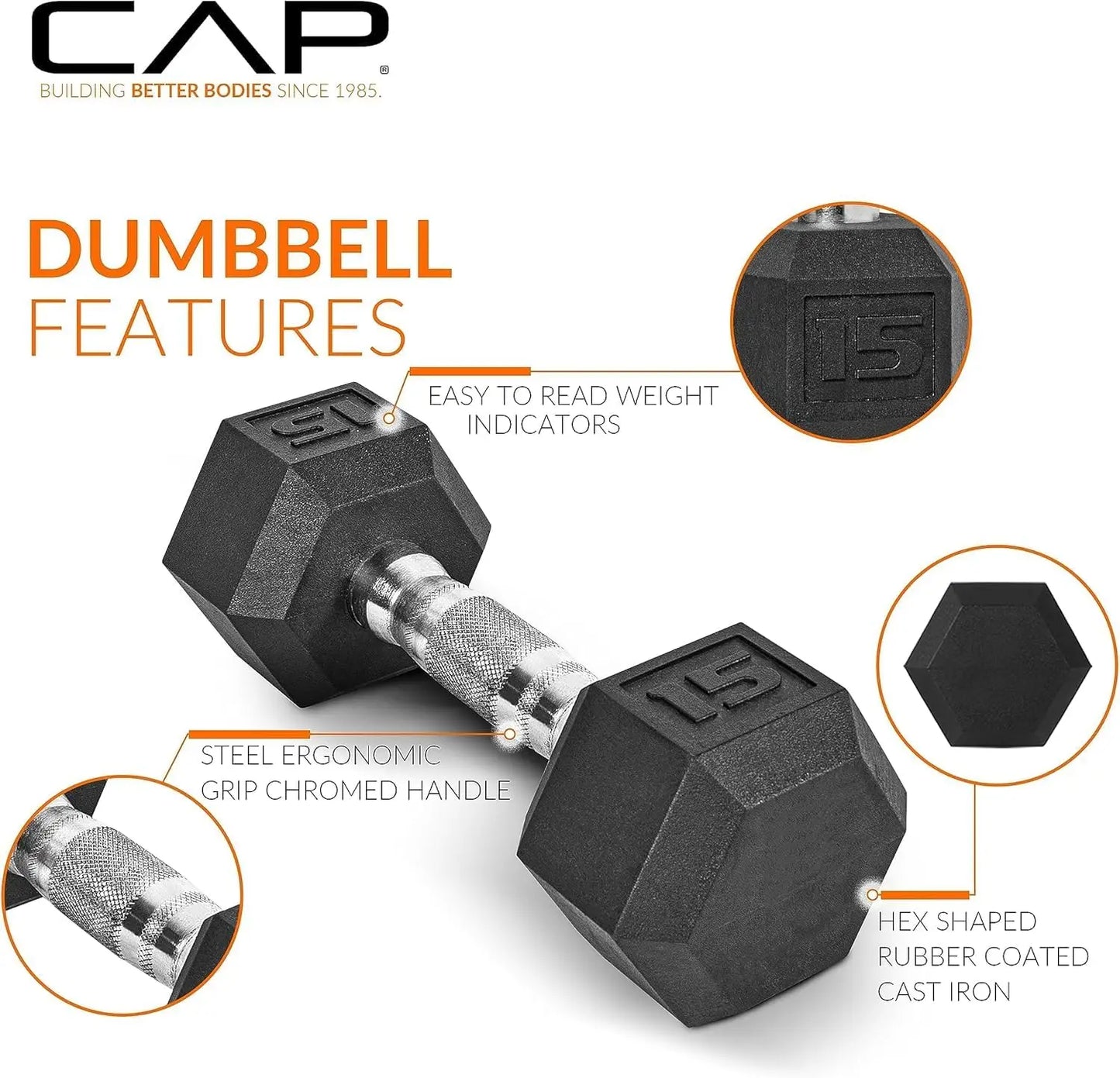 Rubber Hex Dumbbell Set for Strength Training