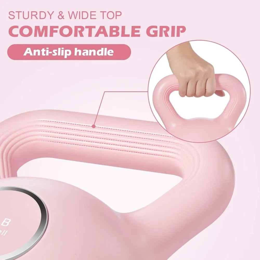 Kettlebells Fitness Exercise Set For Strength Training Durable Plastic Construction