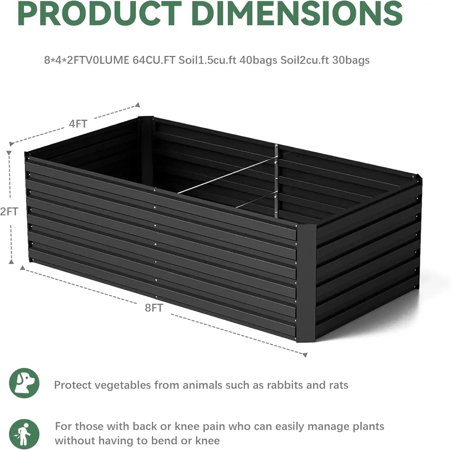 4 Piece Galvanized Raised Garden Bed Set for Deep Root Growth