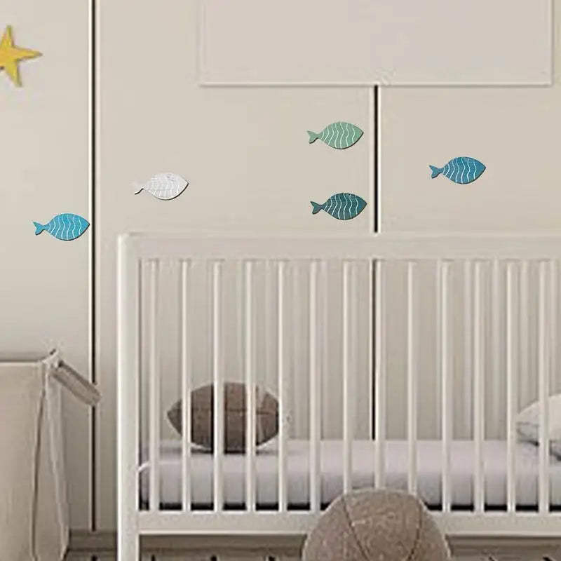 Wooden Fish Wall Decor 20-Piece