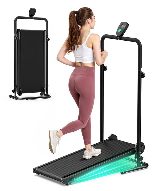 AKLUER Non Electric Treadmill With Dual Flywheel And Fixed Incline