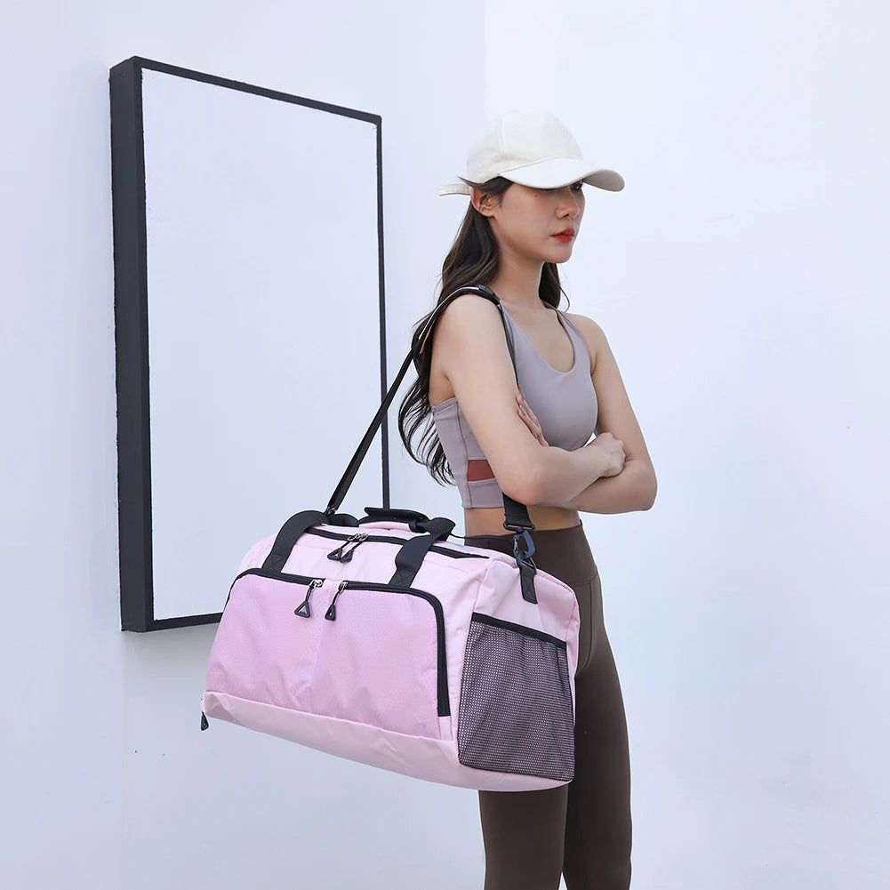 Travel Duffle Bag with Shoe Compartment and Wet Pocket Gym Bag
