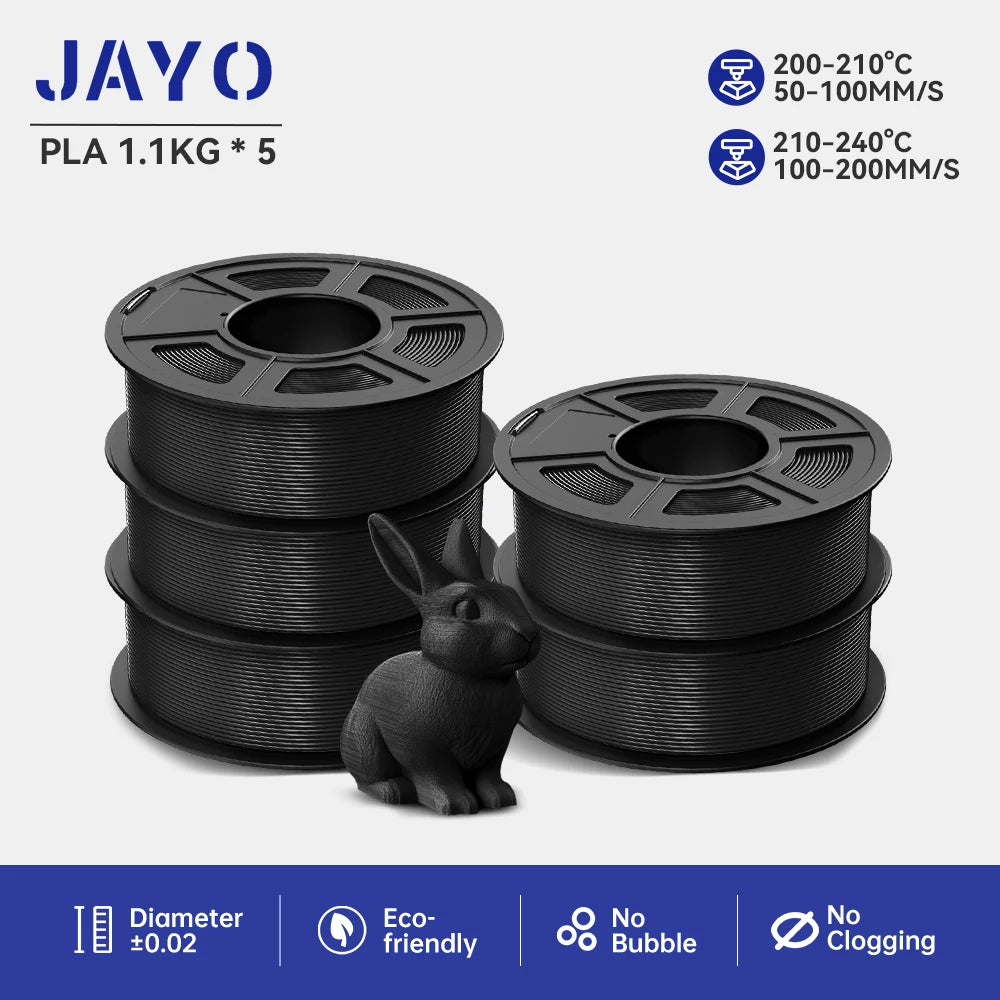 JAYO PLA/PETG/ABS/TPU/PLA plus/PLAMeta 5 Rolls