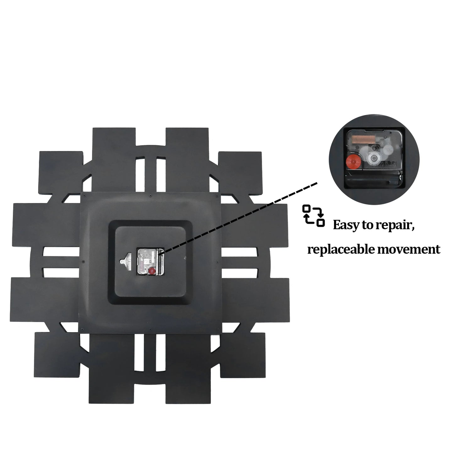 Irregular Large Crush Diamond Mirrored Wall Clock Design