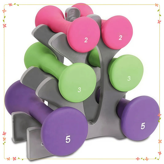 Hourglass Neoprene Dumbbell Set 20 Lb For Home Gym Strength Training
