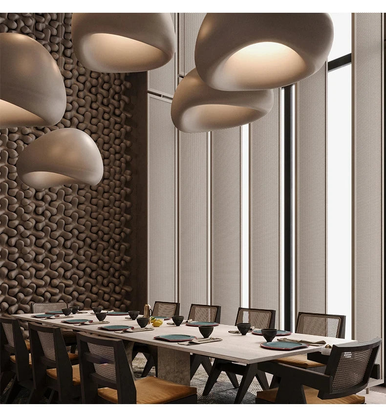 Modern E27 Pendant Lights Wabi Sabi Dining Table Ceiling Chandelier