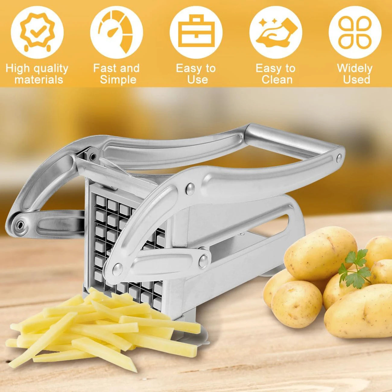 French Fries Cutter Stainless Steel Blade For Easy Home Cooking