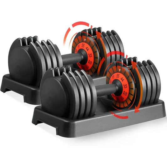 25/55 lbs Pair Adjustable Dumbbells Set,