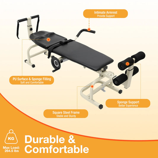 Multi Functional Portable Body Stretcher For Cervical And Lumbar Traction Bed
