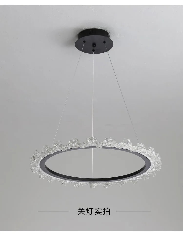 Luxury Crystal Pendant Light LED Ring