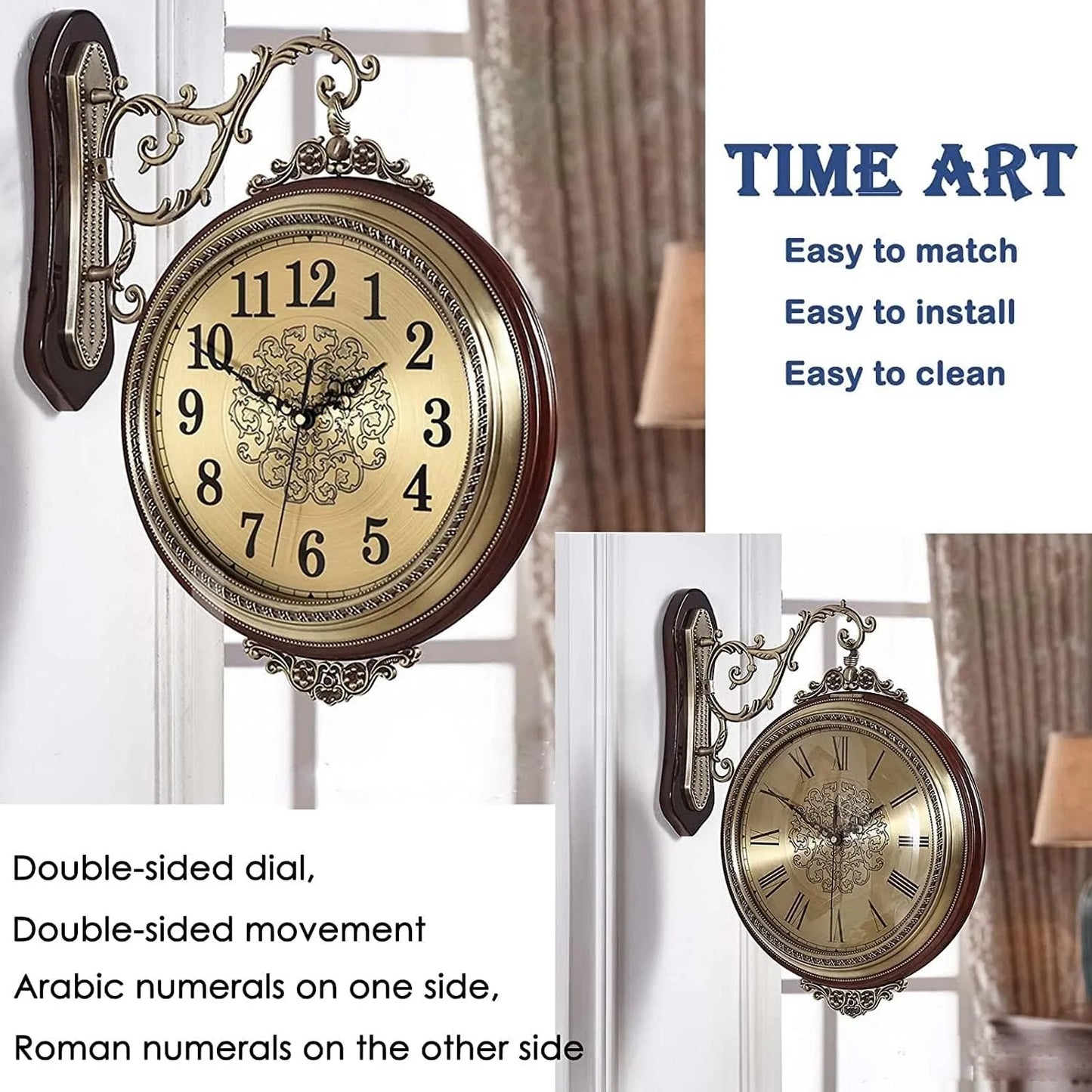 Large Wall Clock Double Sided,