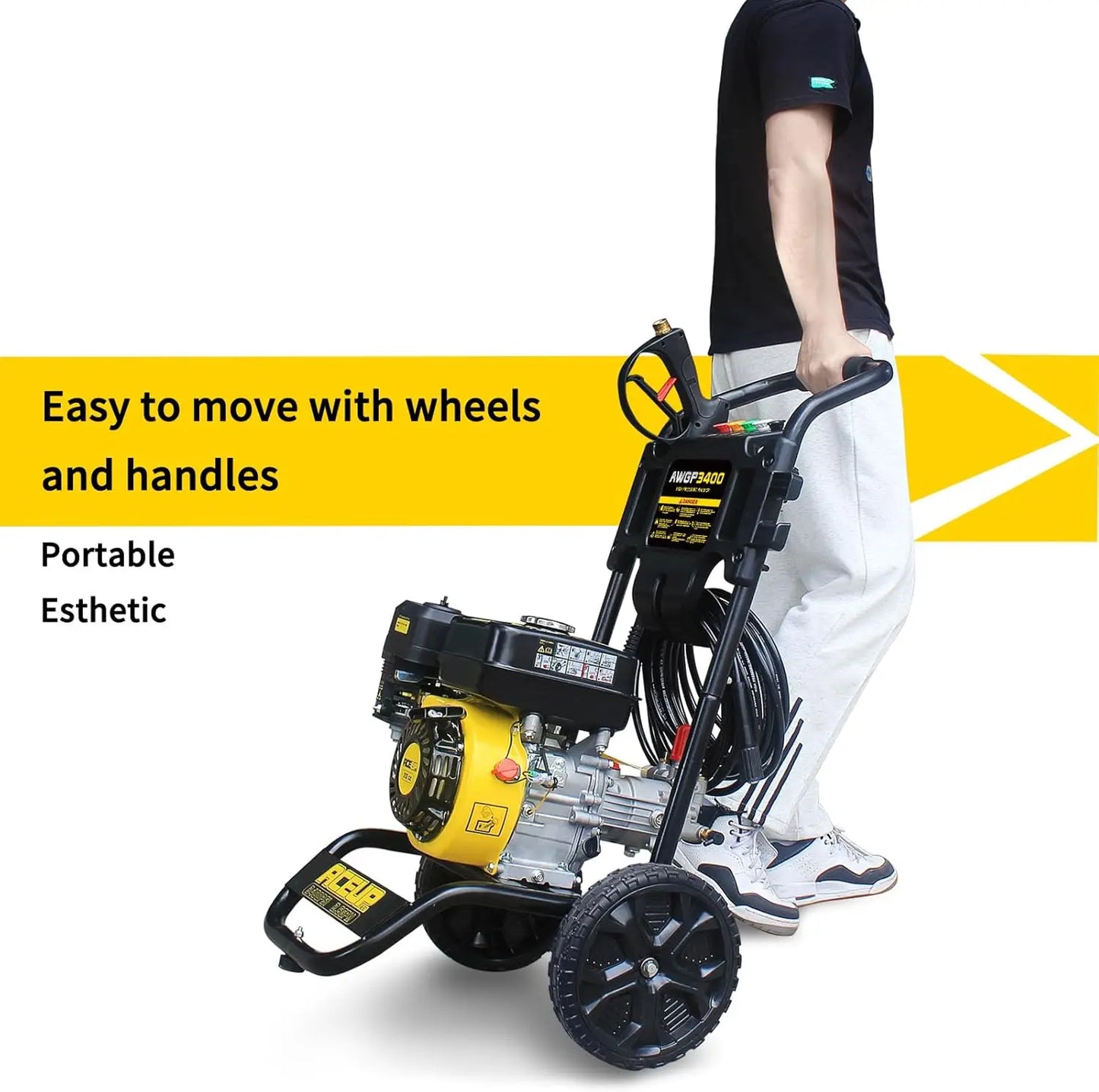 Aceup Energy Gas Pressure Washer 3400 PSI 2.6 GPM,