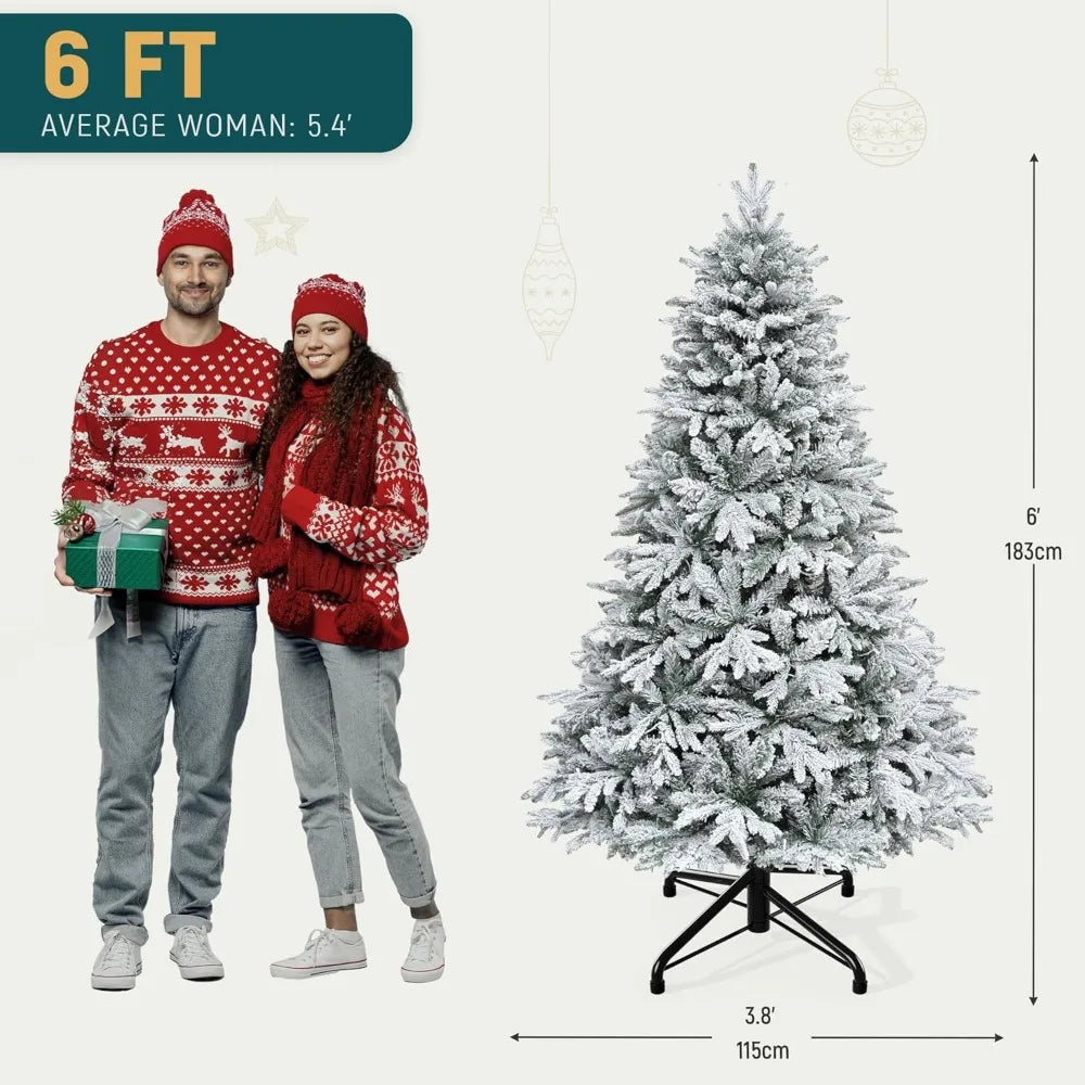 6 FT Pre-Lit Snow Flocked Christmas Tree