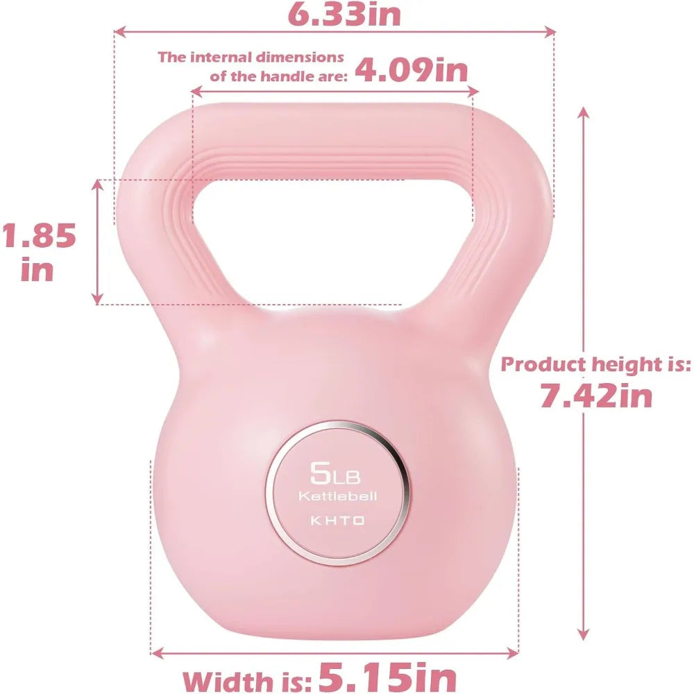 Kettlebells Fitness Exercise Set For Strength Training Durable Plastic Construction