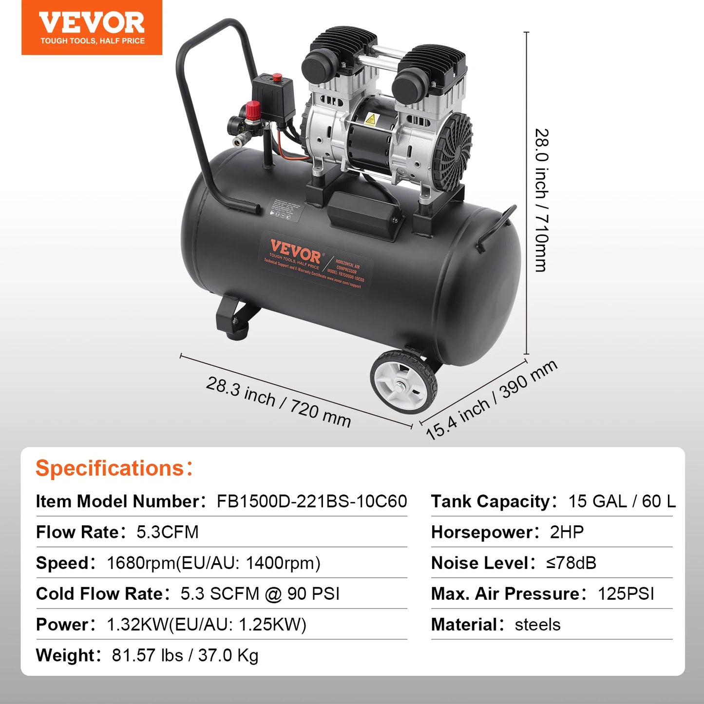 VEVOR Air Compressor 750W/1450W/3000W