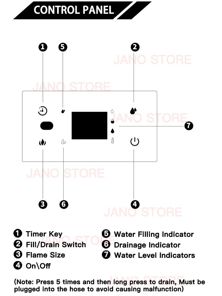 App Remote Control 3D Water Vapor Fireplace