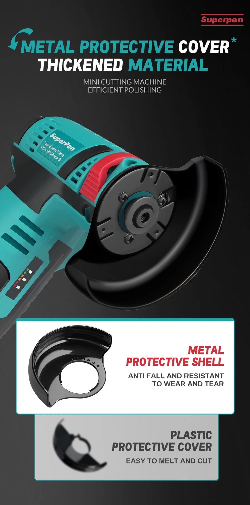 Superpan 12V 3Inch mini brushless motor woodworking power tools router