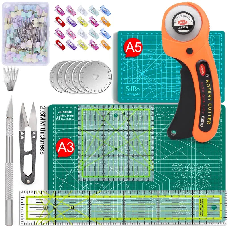 Icobbler Rotary Cutters Tool Set With Cutting Mats And Scissors