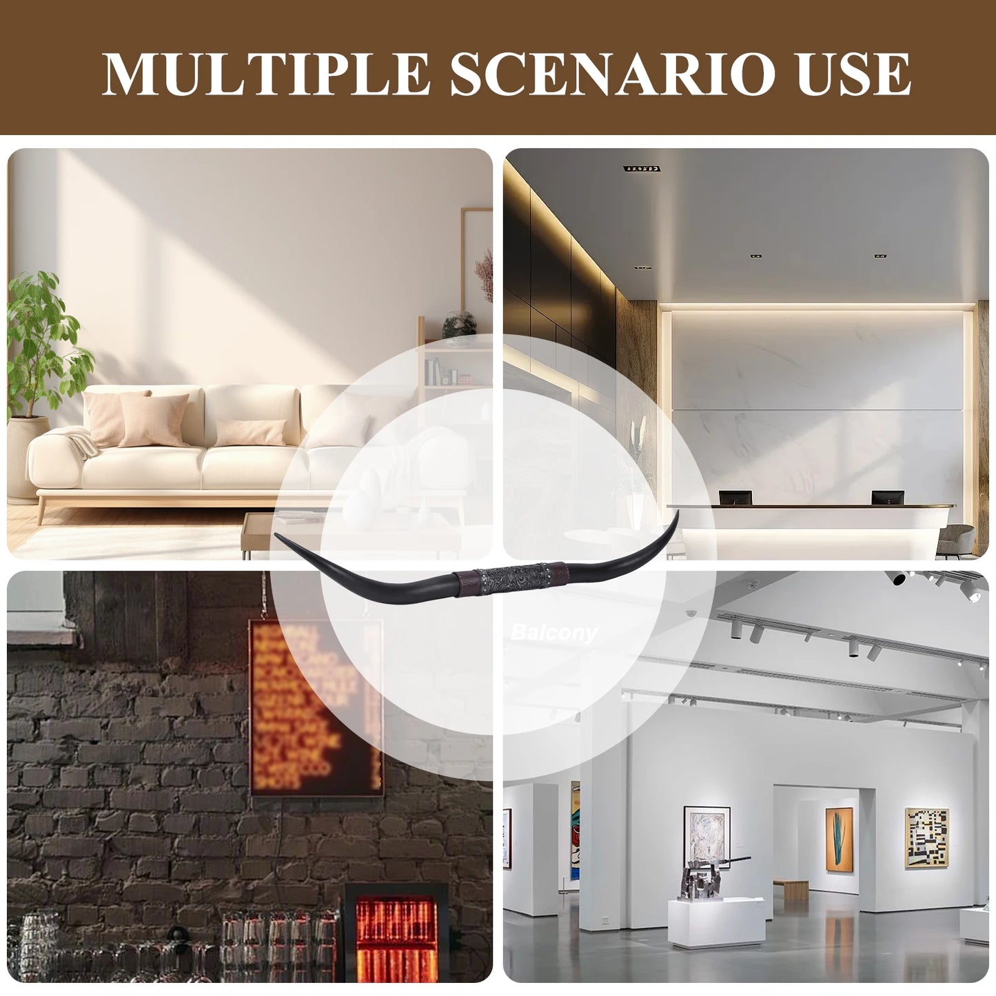 Alloet Horns Resin Wall Decor Rustic Farmhouse Style Statement