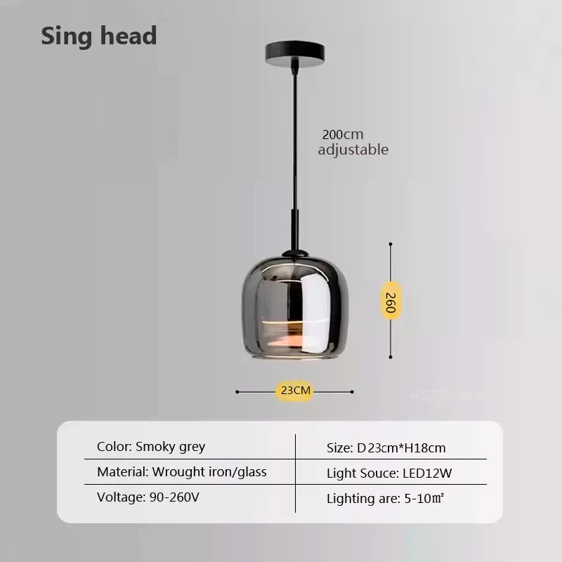 Nordic Glass LED Chandeliers Luxury Pendant Lamp