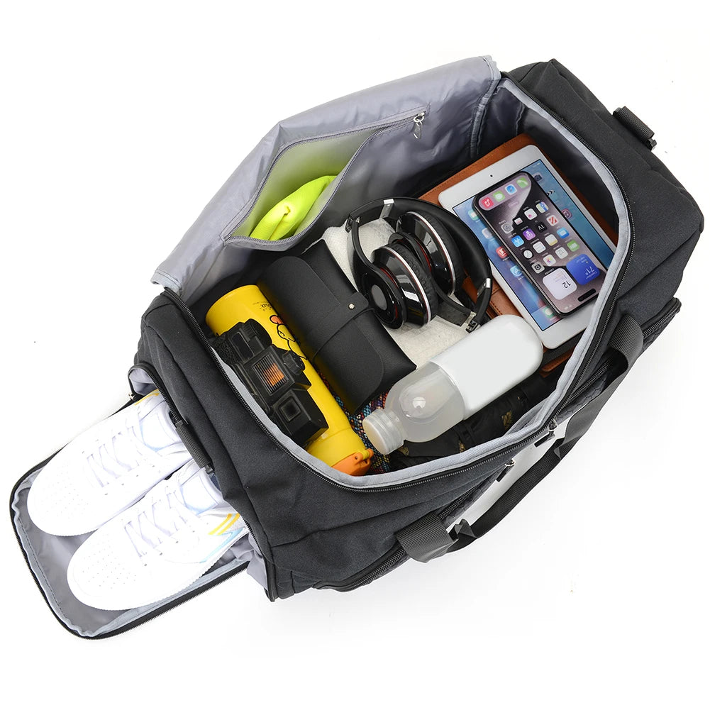 Travel Duffle Bag with Shoe Compartment and Wet Pocket Gym Bag