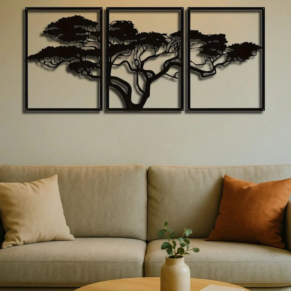 CIFBUY Handmade African Baobab Tree Metal Wall Art