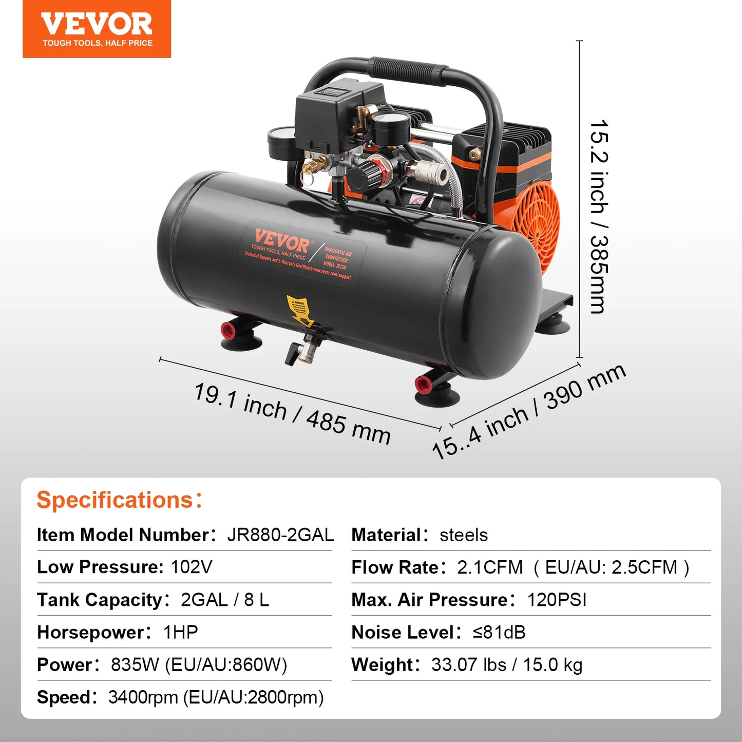 VEVOR Air Compressor 750W/1450W/3000W