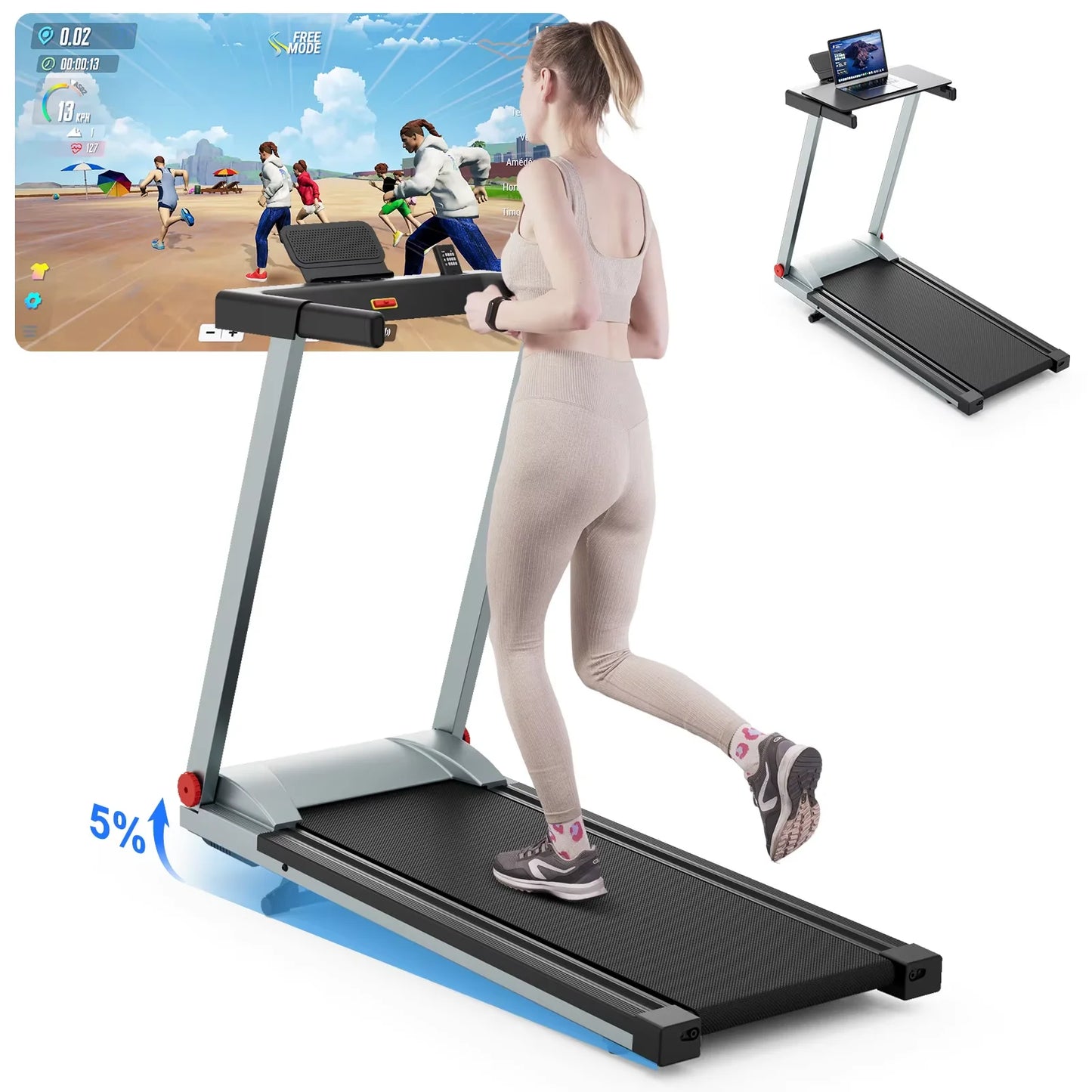 Driving Power 3.0 HP Treadmill With Adjustable Incline PerformanceEnhancementModule