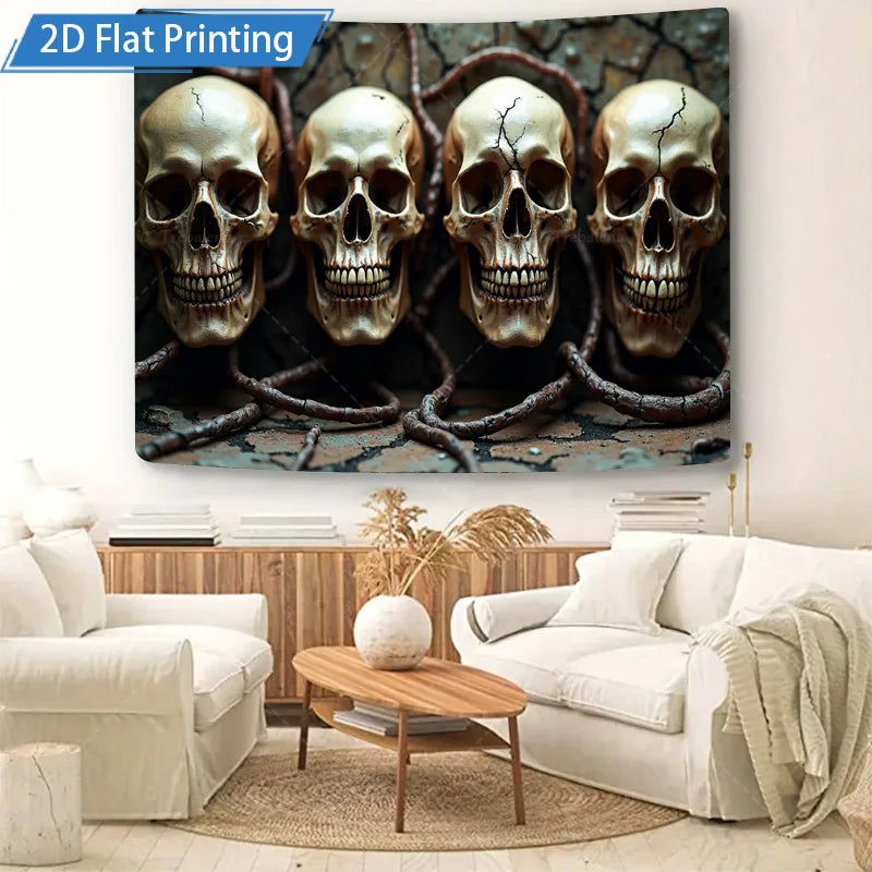 Gothic Skull Wall Tapestry Polyester Made For Home Decor