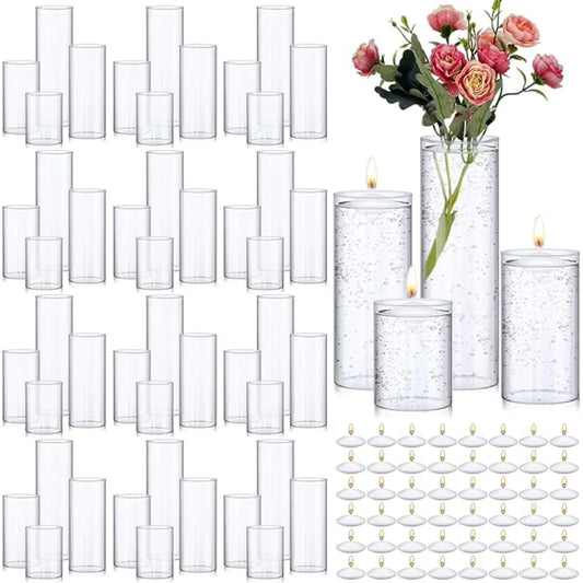 48 PCs Clear Glass Cylinder Vase