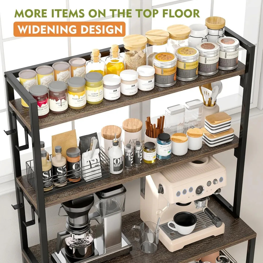 Kitchen Storage Cabinet with 6 Tier Bakers Rack,