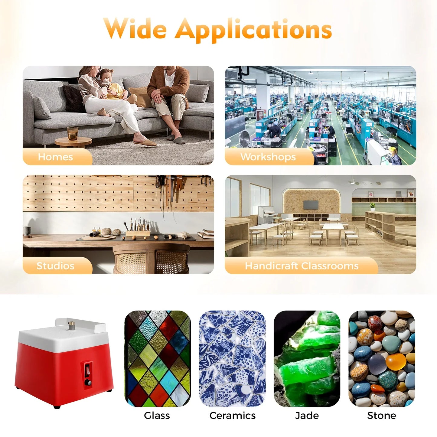 Tabletop Stained Glass Ceramic Grinding