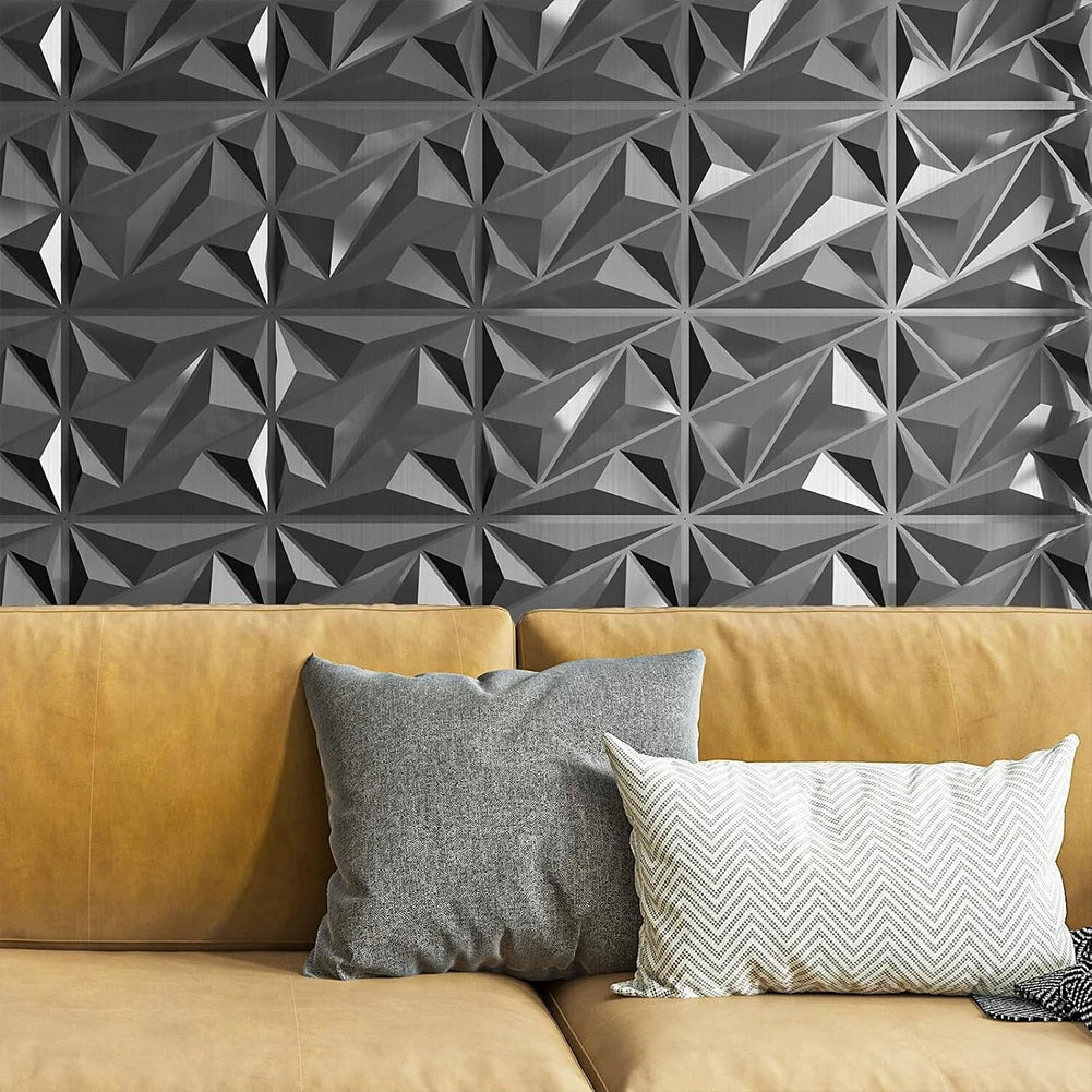 Shunmaii 3D Wall Panel Diamond Pattern PVC Wall Covering