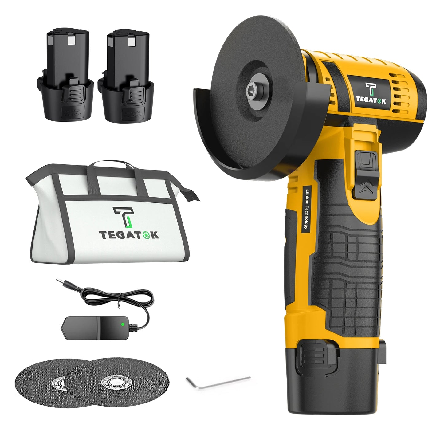 19500RPM Electric Angle Grinder Polishing Tool Cordless Portable Mini Cutting Machine 12V Rechargeable Battery