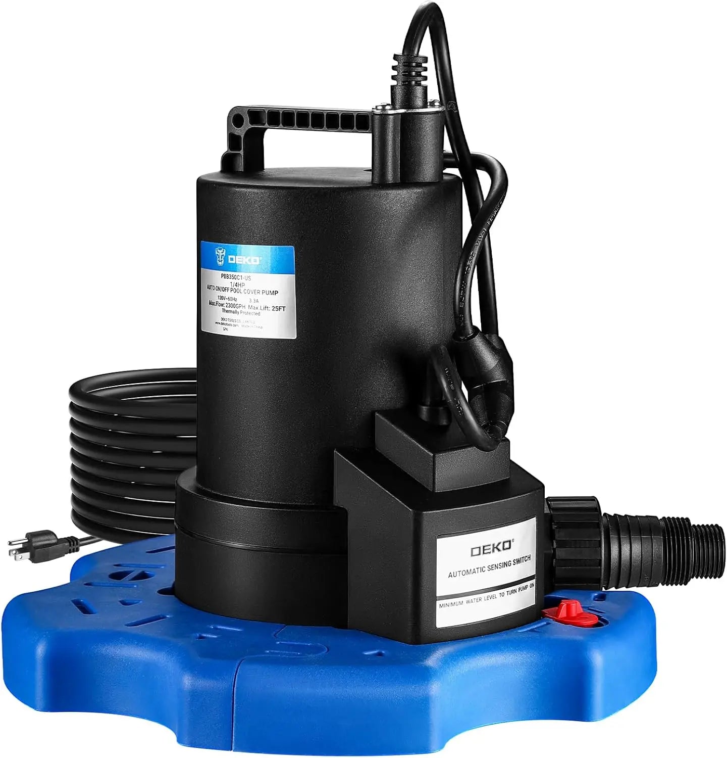 DEKO 1/4 HP Submersible Automatic Swimming Pool Cover Pump