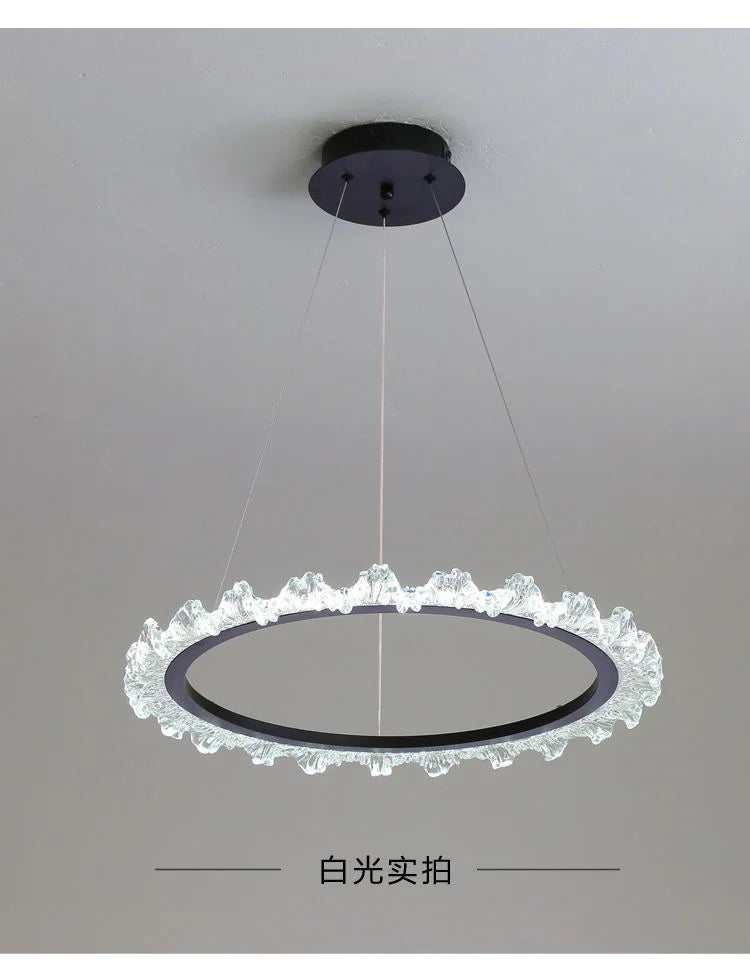 Luxury Crystal Pendant Light LED Ring
