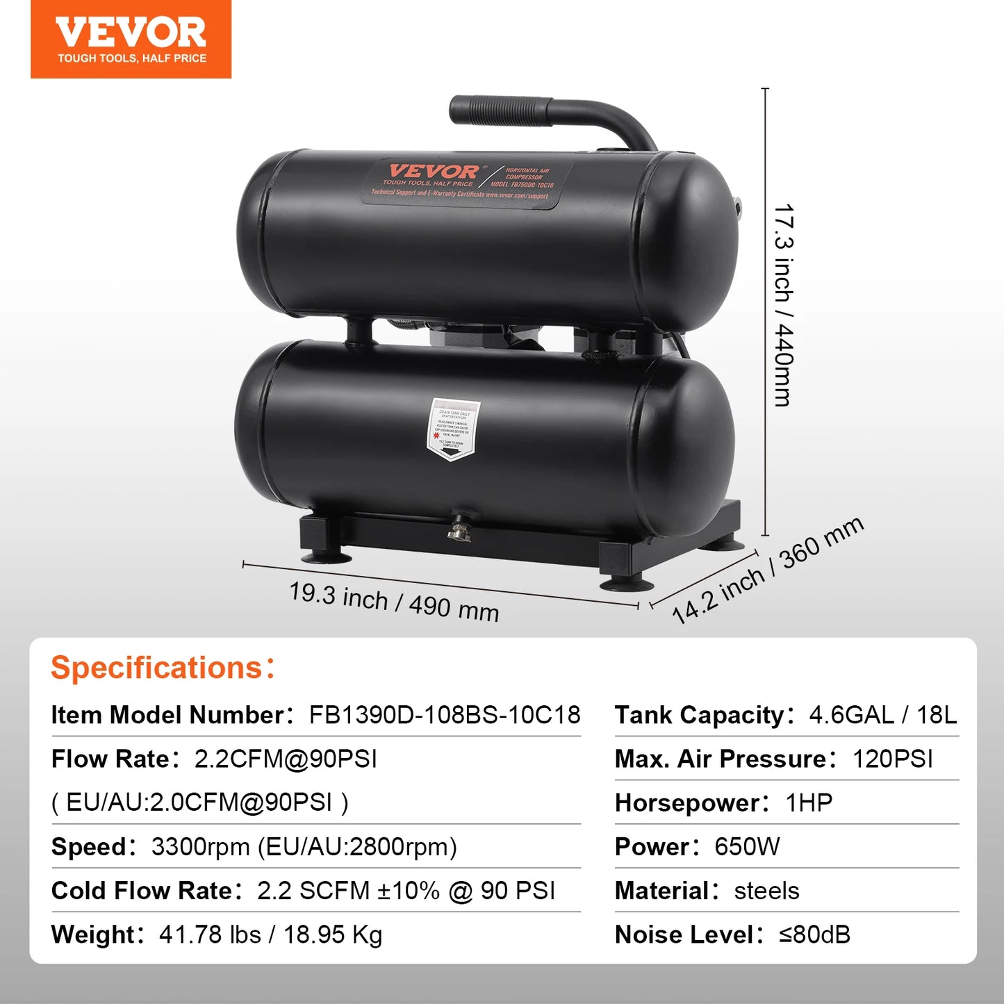 VEVOR Air Compressor 750W/1450W/3000W