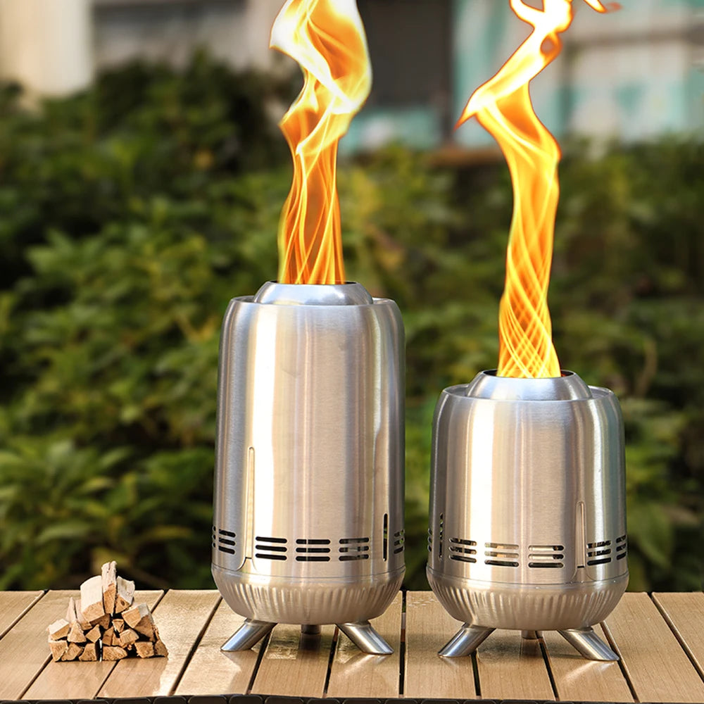 Portable Stainless Steel Tabletop Fire Pit for Outdoor Use