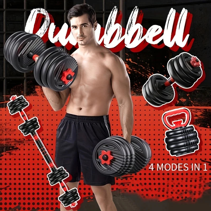 KBQ All-in-One 4-in-1 Adjustable Weight Dumbbell Set Twenty-Two-Pound Ergonomic-Grip