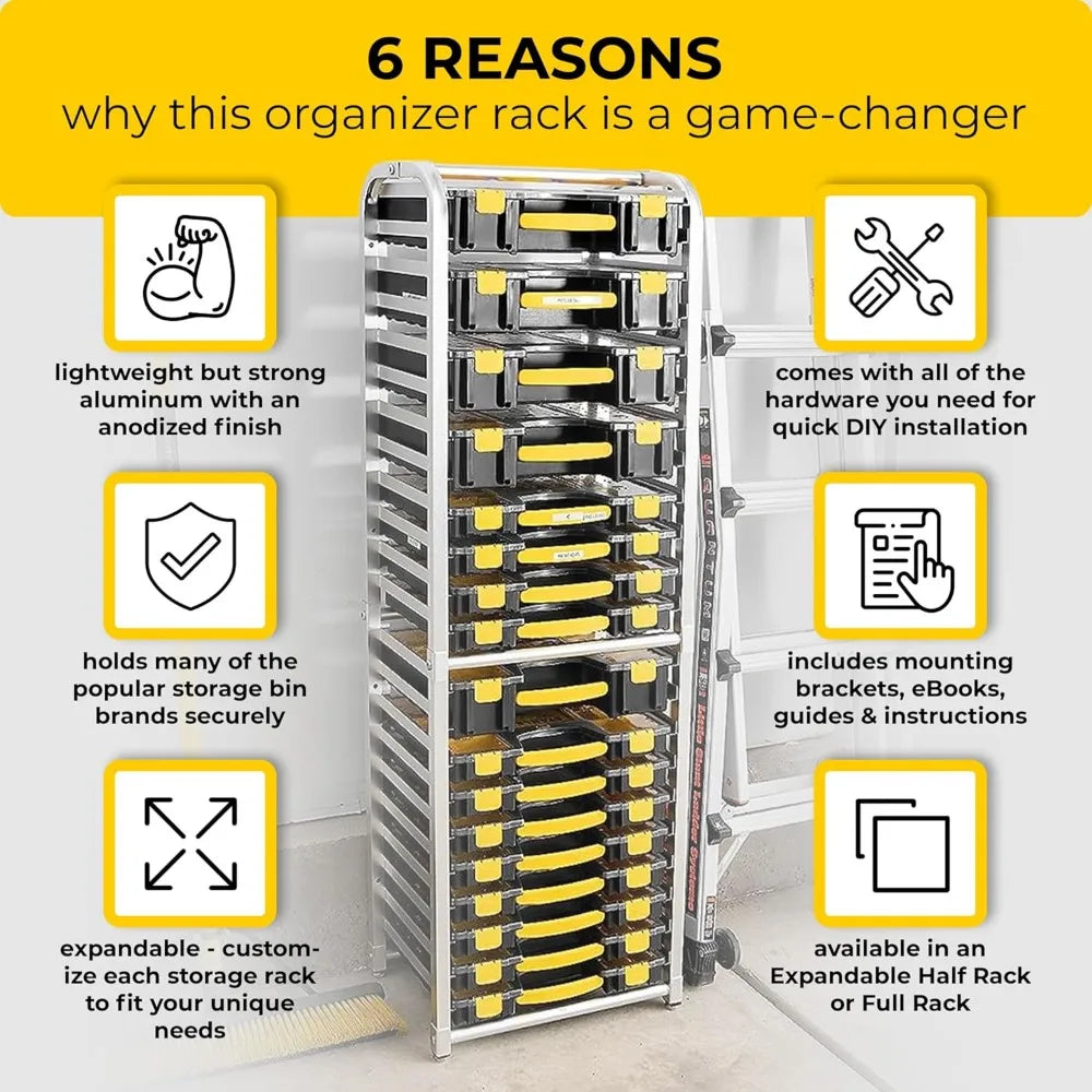 Home Premium Storage Rack for Yellow Tool Boxes